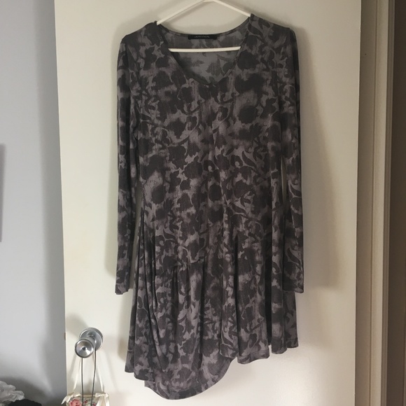 LAUREN VIDAL Lagenlook Asymmetric Floral Round Neck Dress M - Picture 1 of 5